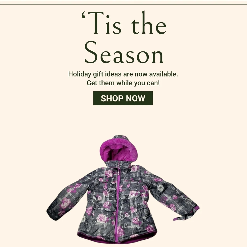Wippette Girls 6X Rose Camo Hoodie Snow Gorp Fleece Lined Jacket Puffer Coat 6